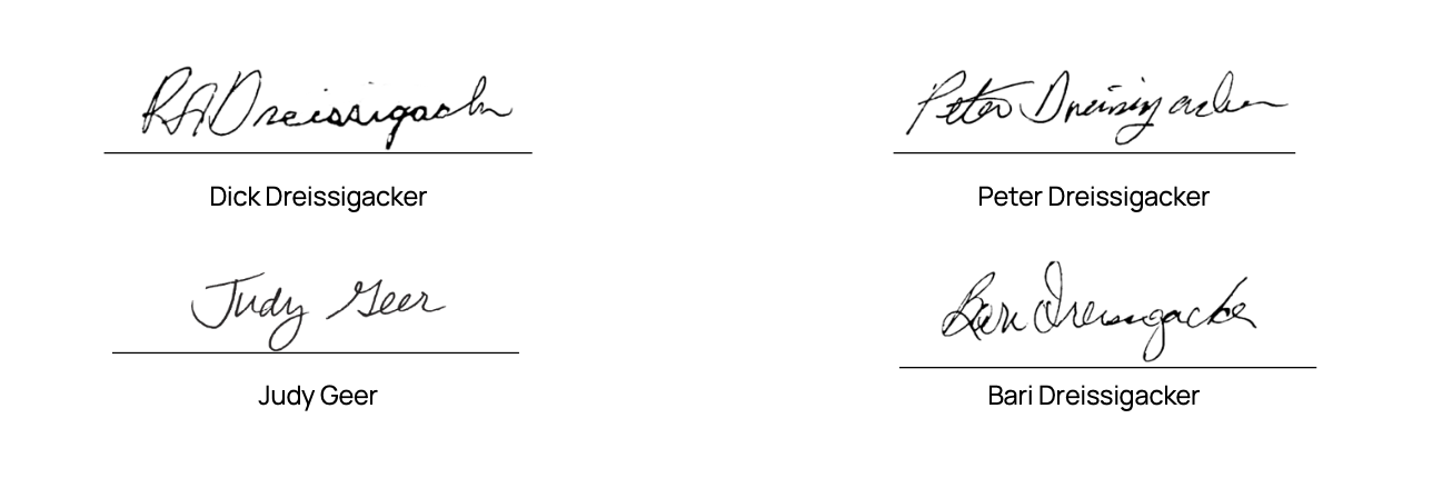 Signatures of the Concept2 founders